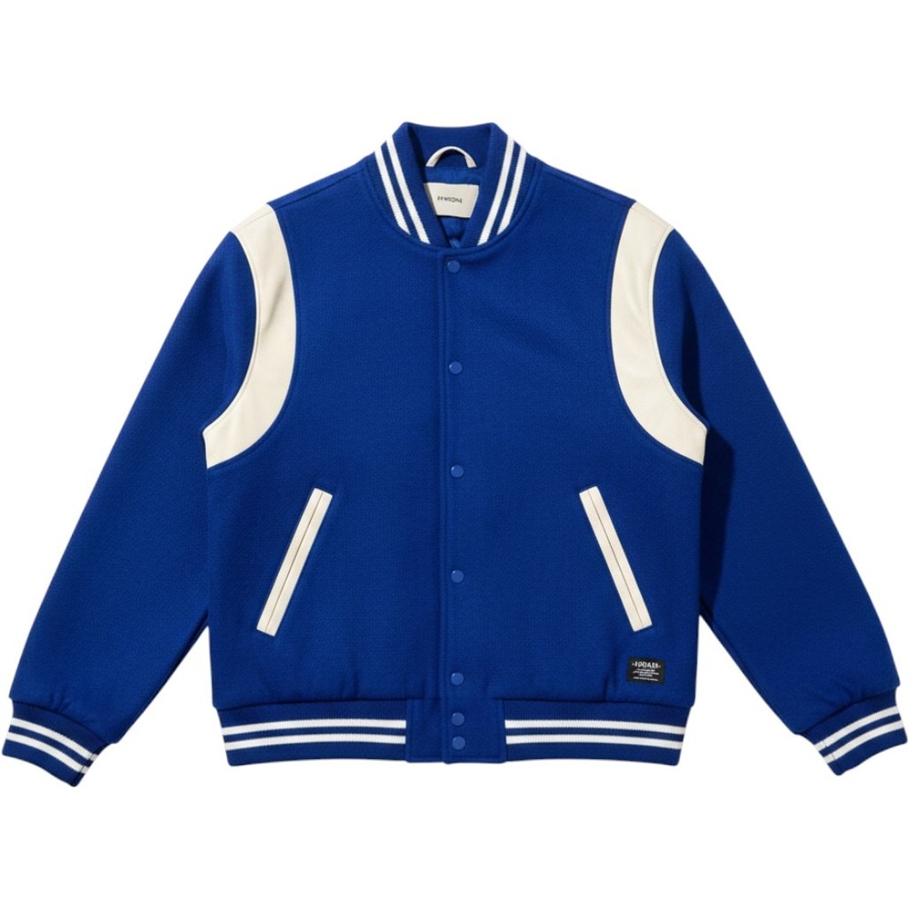 Hudson Varsity Jacket Mens XL Royal Blue Solid Regular Fit Modern NEW